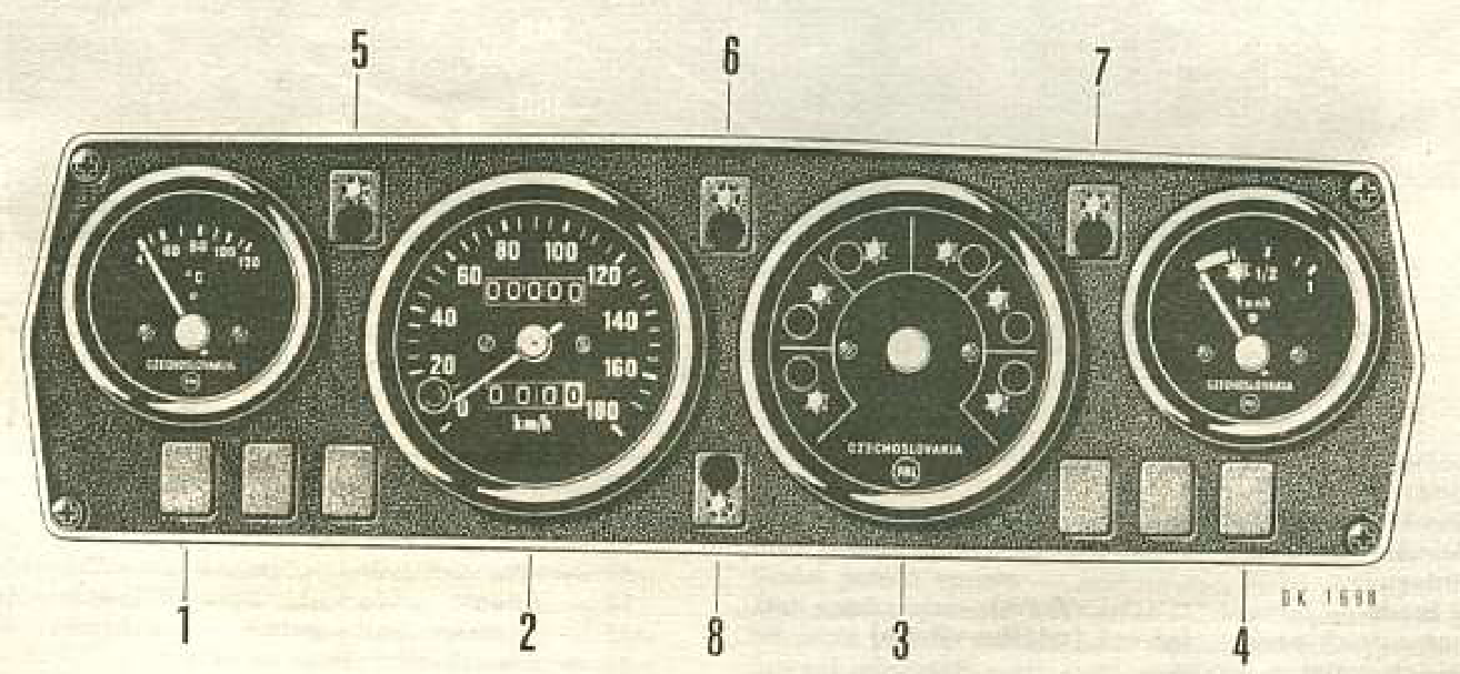 Přístrojový štít ŠKODA 120