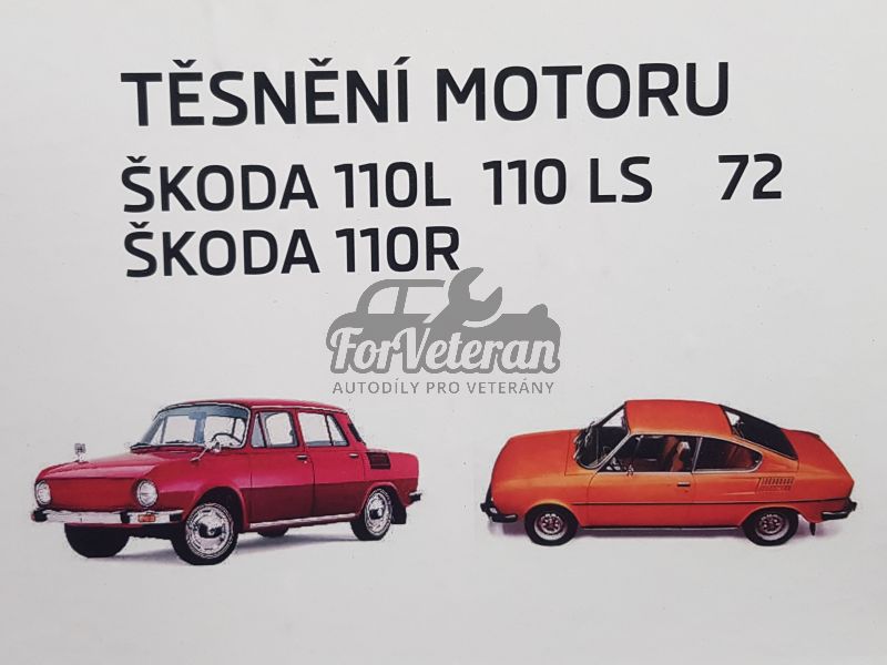 Sada těsnění motoru 72mm - ŠKODA 1100MB, 110L, 110R, 110LS ; 000-202, 111092853