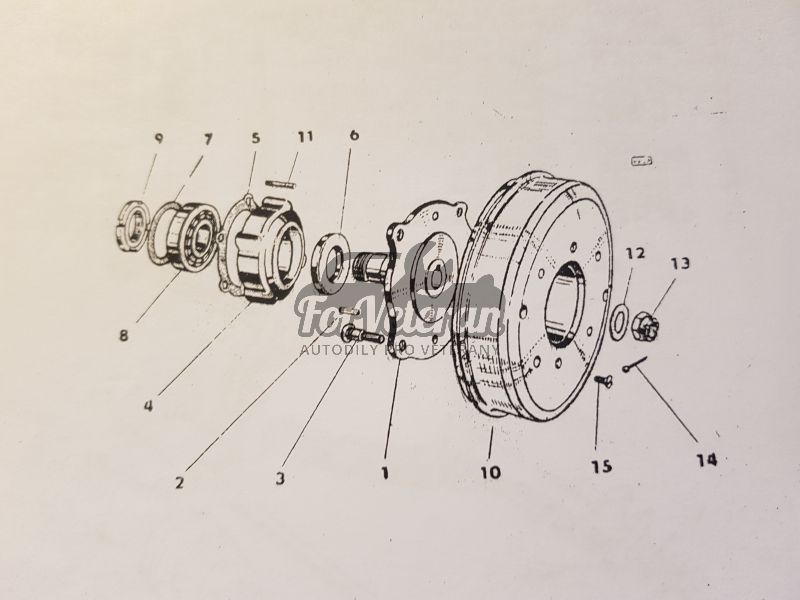Náboj zadního kola LEVÝ - kompletní originál ŠKODA Octavia combi, 1202 STW  ; 107330011