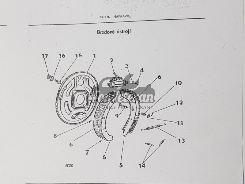 Sada pružinek k uchycení brzdových čelistí ŠKODA Spartak, Octavia, Felicia, 1202 ; 105439691