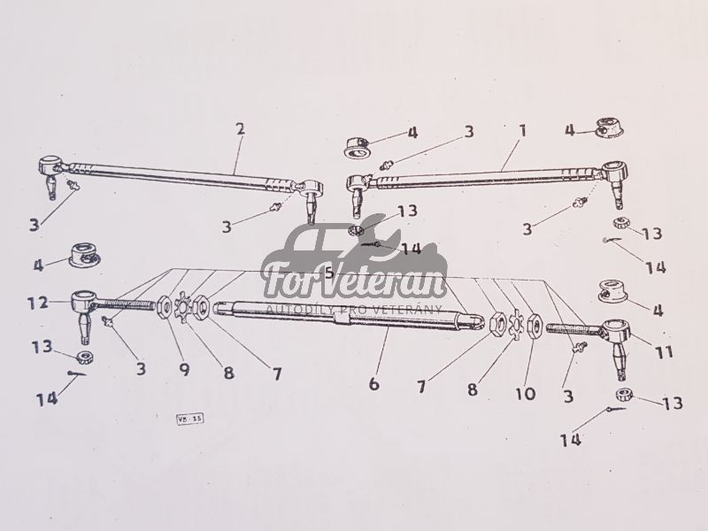Spojovací tyče řízení ŠKODA SPA,450 - sada 3ks ; 105500413 ,161736113