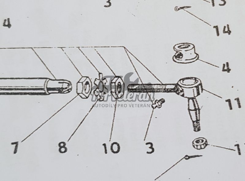 Sada uchycení čepu spojovací tyče řízení ŠKODA Tudor, Spartak, Octavia, Felicia, 1200-3 ; 10550841