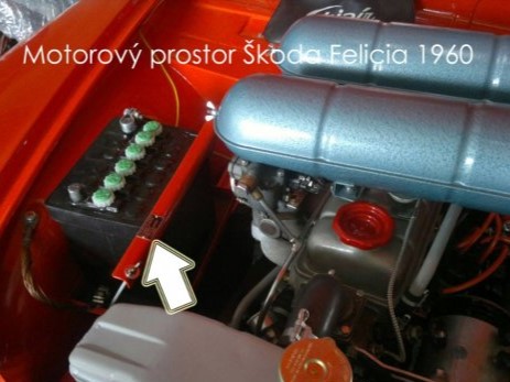 Štítek držáku baterie kostra plus ŠKODA  Spartak, Octavia, Felicia, 1202 ; 105919020