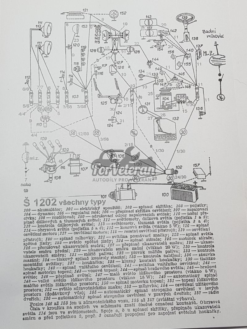 Úplný svazek elektrické instalace ŠKODA 1202 - všechny typy ; 107730622