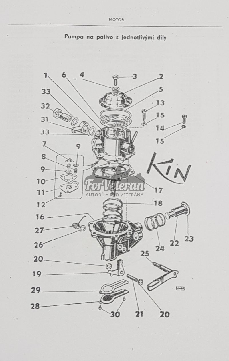 Palivová pumpa originál ŠKODA Spartak, Octavia, Felicia - starý typ ; 109945020, 105945020, 109945021
