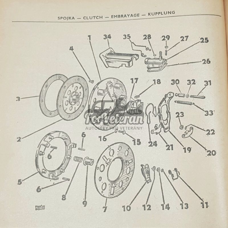 Sada na opravu přítlačného talíře ŠKODA 1000MB, 100, 110R, 105-120 ; 110155060
