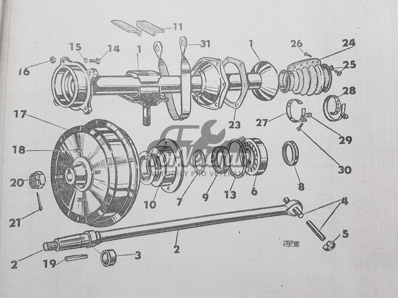 Sada manžety poloosy ŠKODA 1000MB, 100, 110R, 105, 130, Garde ; 110329820S