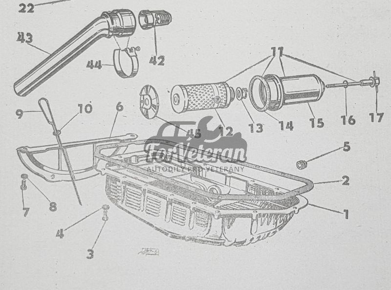 Olejová vana motoru hliníková ŠKODA 1100MBX, 110R, 110LS, 120LS - úžovka ; 110002071, 111002070, 10-152-7026, 111-002070, 114002070
