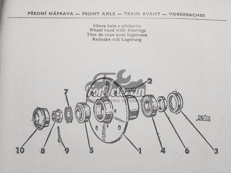 Sada ložiska předního kola ŠKODA 100, 110, 110R ; 111430020S