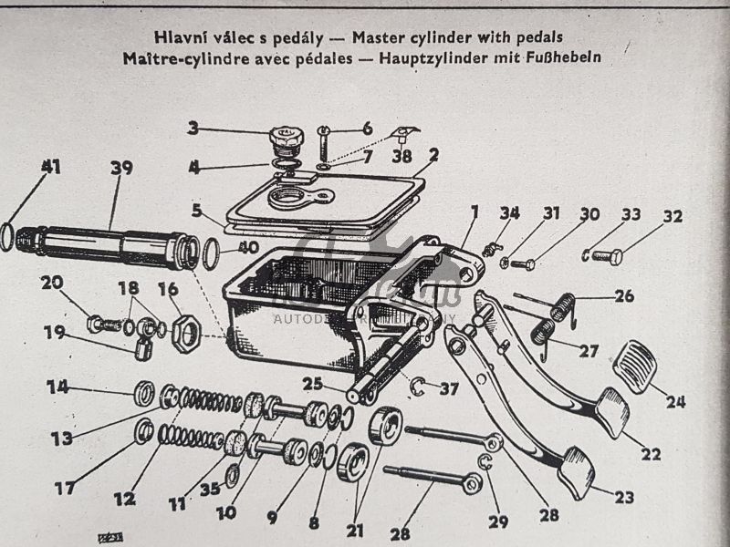 Hřídel / čep pedálů ŠKODA 1000MB, 100, 110R ; 110520130, 111520130
