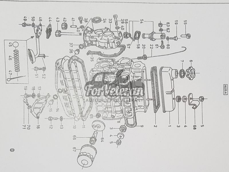 Víko rozvodů - gufero ŠKODA 110R, 110LS, 105, 120, 130 ; 113002040