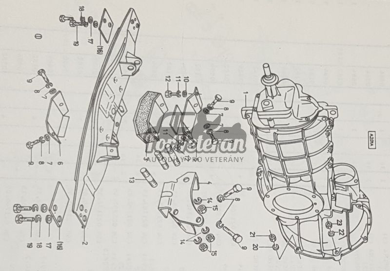 Sada na opravu převodovky ŠKODA 105, 120, 125, 130 – 5ti-kvalt suché poloosy ; 114200020S