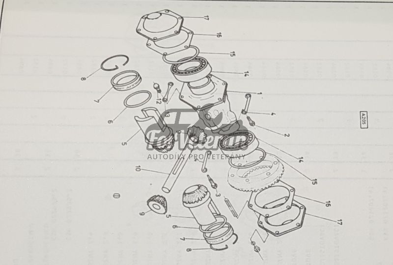 Sada na opravu převodovky ŠKODA 105, 120, 125, 130 – 5ti-kvalt mokré poloosy ; 113200020S