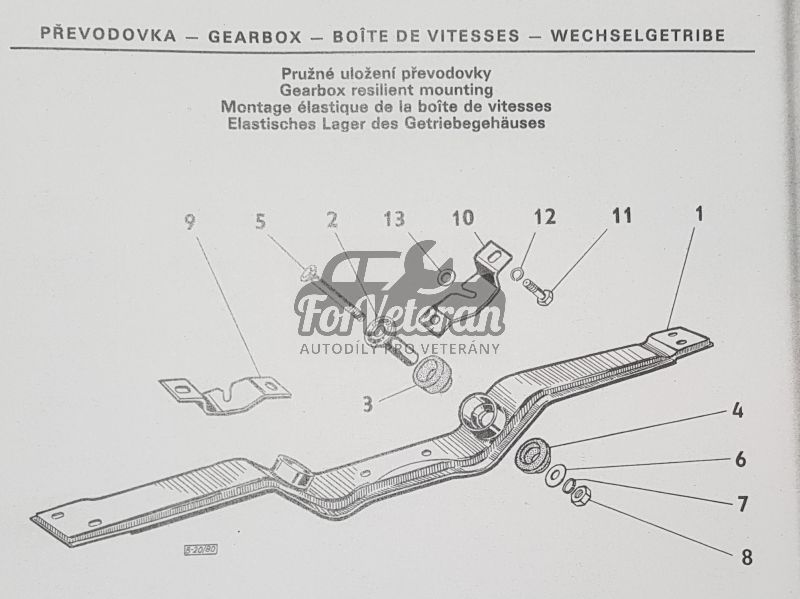 Příčka převodovky - kyvadlová náprava ŠKODA 105-120 ; 113202430, 113202431