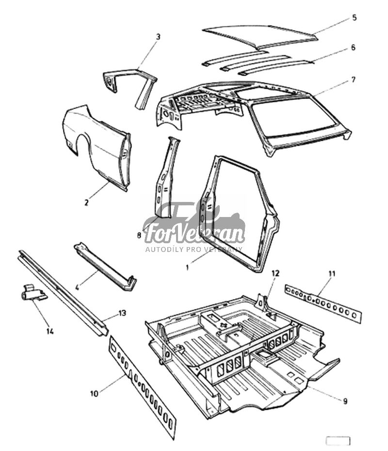 Střecha ŠKODA 105, 120, 130 ; 113700613