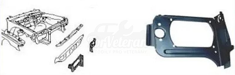 Držák světla - Pravý ŠKODA 105, 120, 130, Rapid "M" od 08.83 ; 113702302