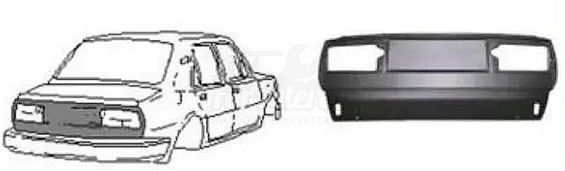Čelo zadní nové provedení ŠKODA 105, 120, 130 "M" od 08.83 ; 113710460, 113710420