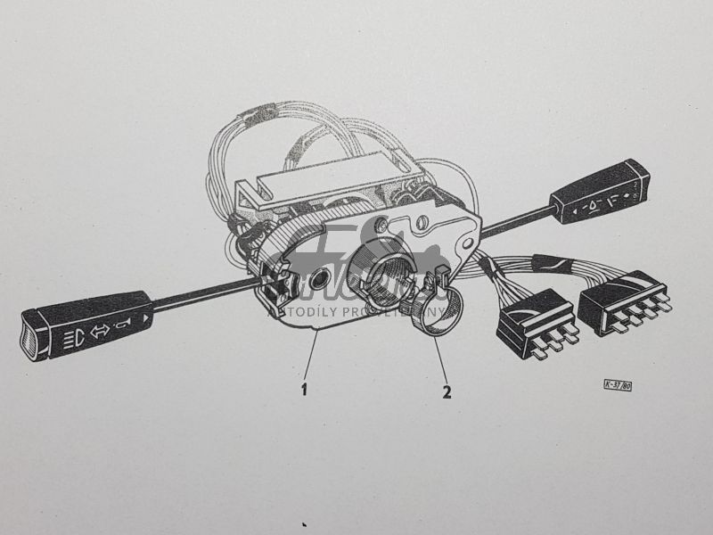 Přepínač LUCAS pod volantem - úplný ŠKODA 105, 120, 130, Rapid, Garde, 1203 ; 113939104, 113939101, 443853204090, 443853120786