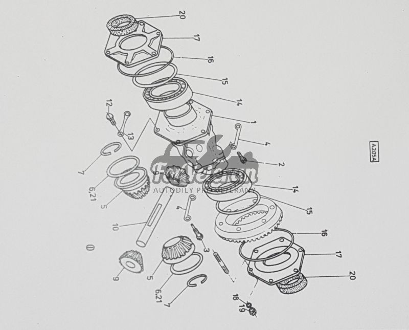 Sada na opravu převodovky ŠKODA 105, 120, 125, 130 – 5ti-kvalt suché poloosy ; 114200020S