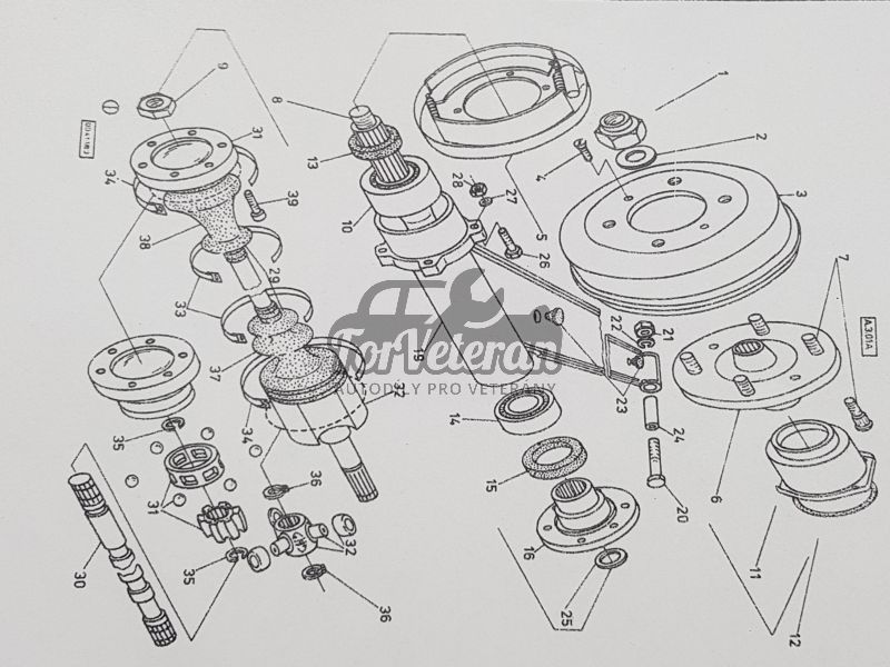 Sada ložiska zadního kola ŠKODA 130, Rapid ; 114330020S