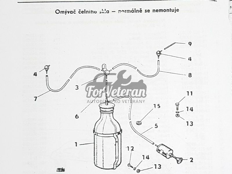 Ventil omývače/ostřikovače skel ŠKODA Spartak, Octavia, Felicia, 1202, 1000MB, 100, 110R ; 190930361, 03-8400.05