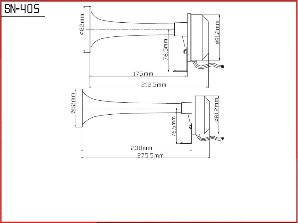 Dual-fanfára 210/275mm, 12V, elektromagnetická ; sn-405