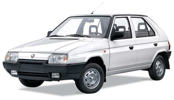 Bílá Škoda Favorit model 1992